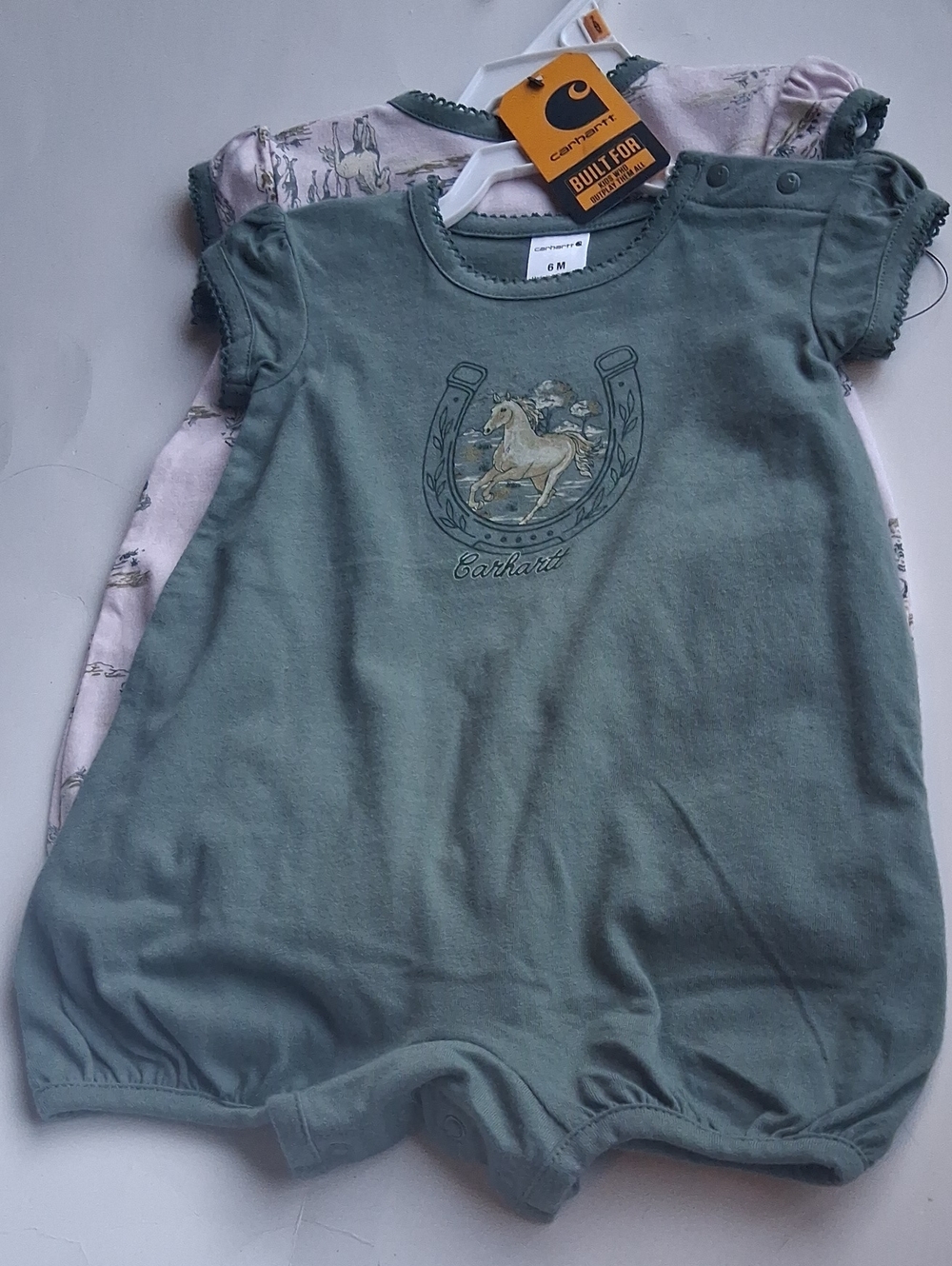 Carhartt Sage Green Horse Graphic Romper
